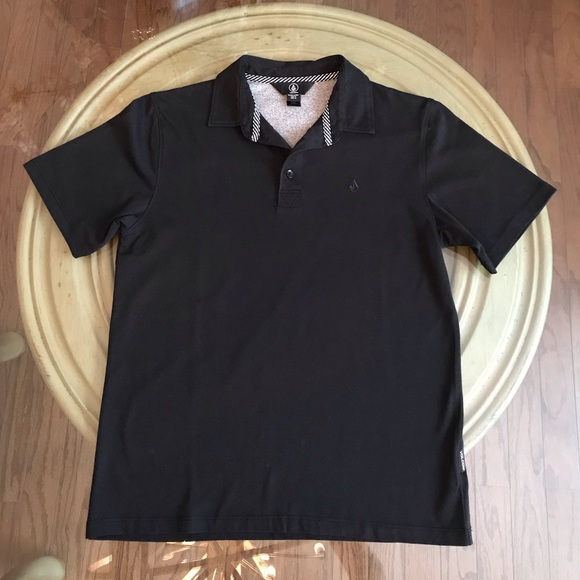 Boys Y10 Wowzer Volcom black polo shirt - Picture 4 of 6